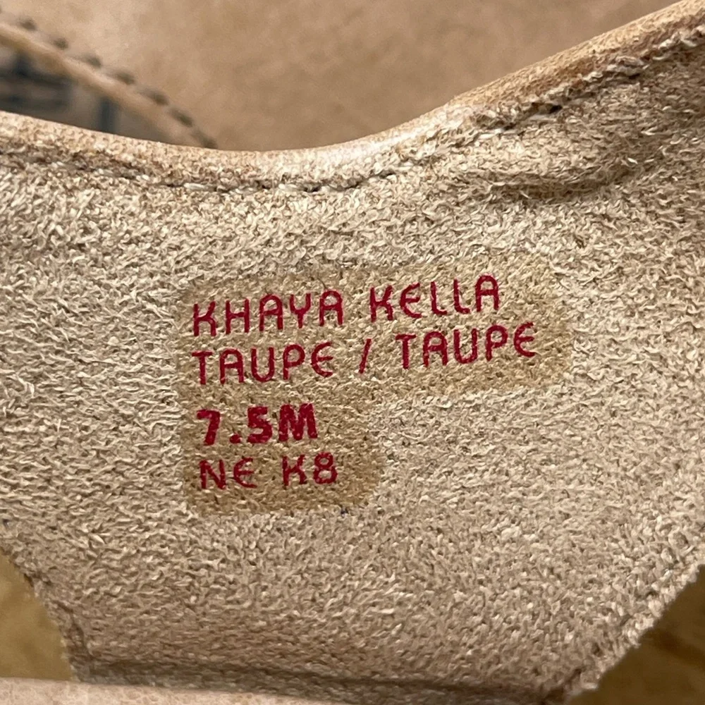 Earth Khaya Kella Leather Platform Sandals Sapphire Taupe